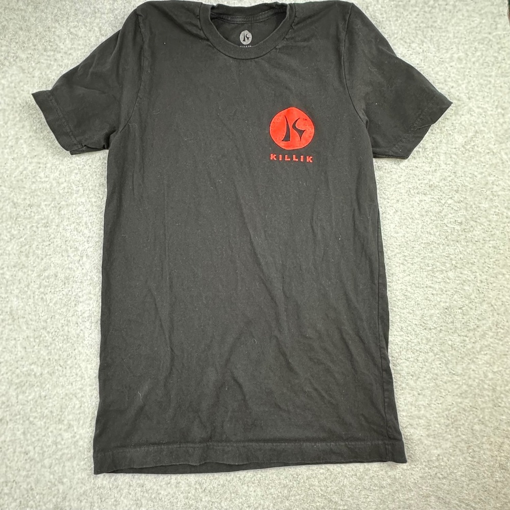 Killik Mens Graphic T-Shirt Black Red Elk Skull Antlers Short Sleeve Size M